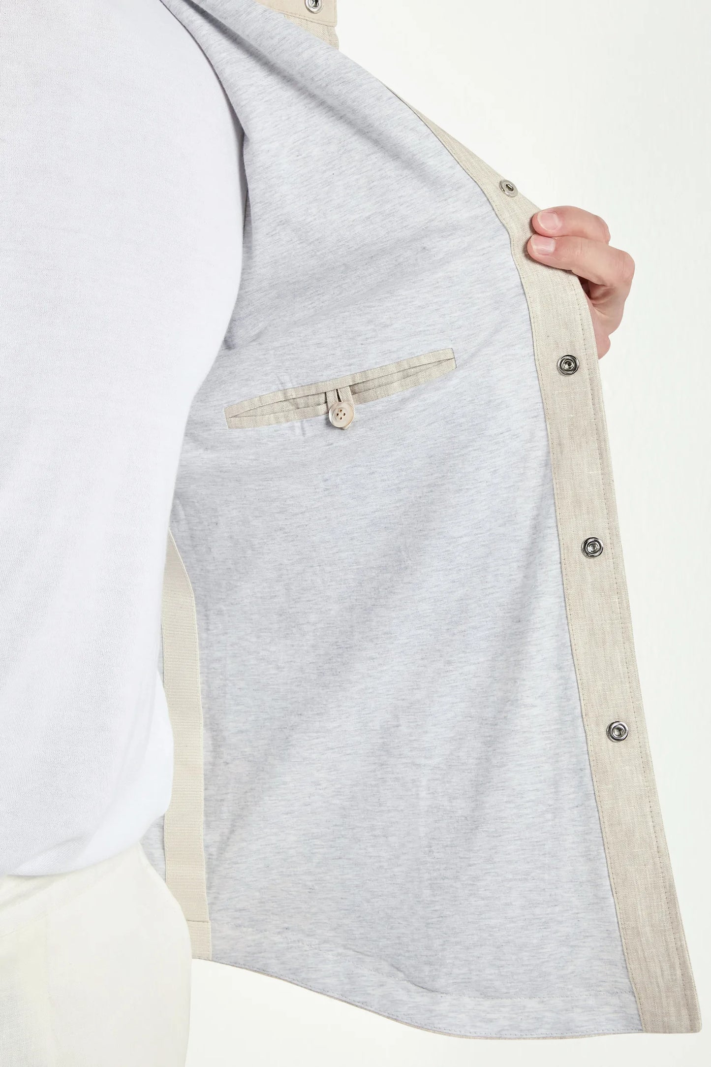 Beige linen overshirt - Made in Italy