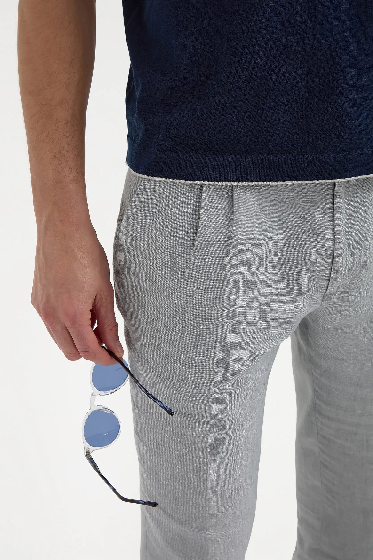 Blue knitted t-shirt - Made in Italy