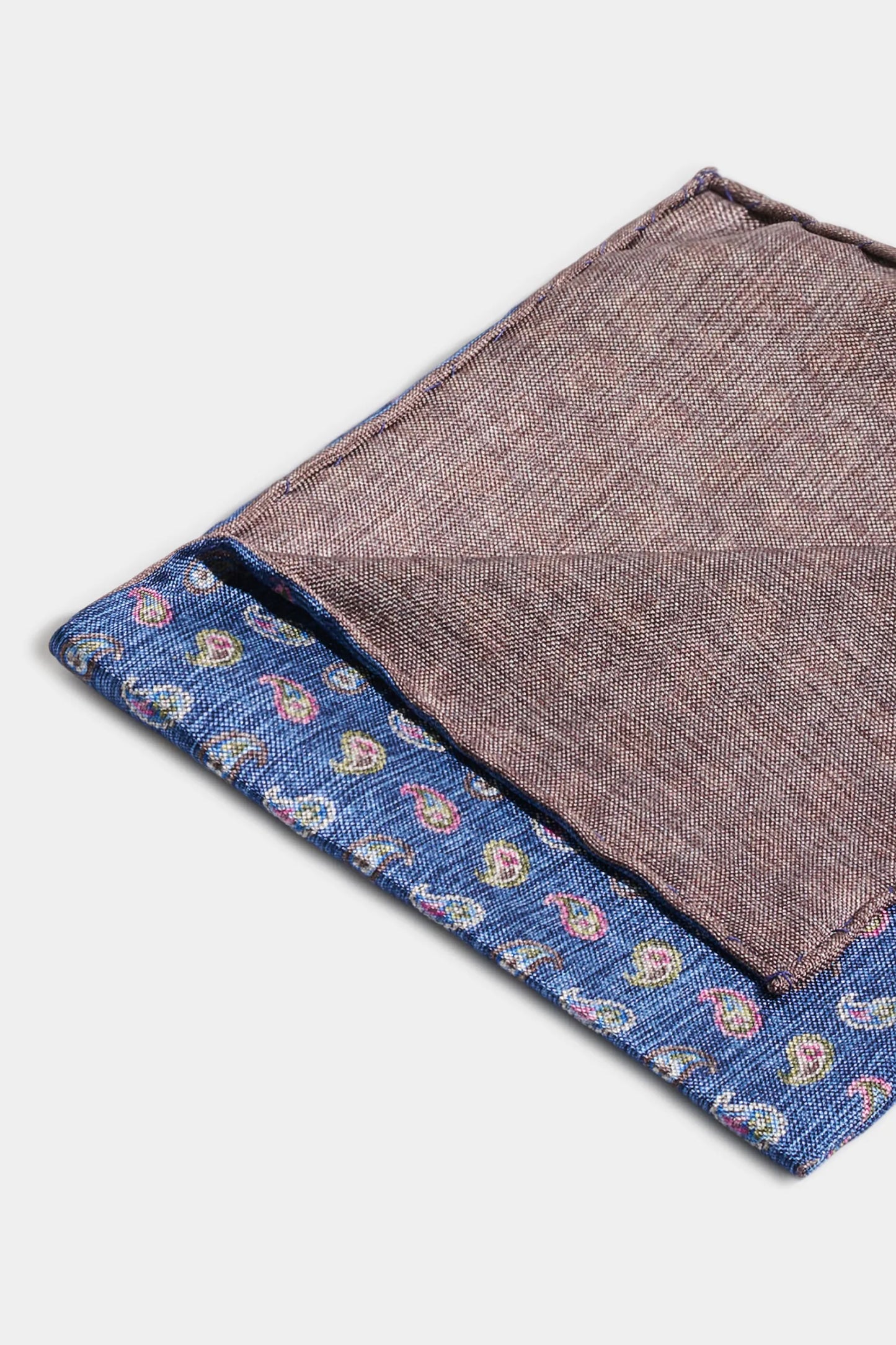 Blue paisley pocket square - Made in Italy