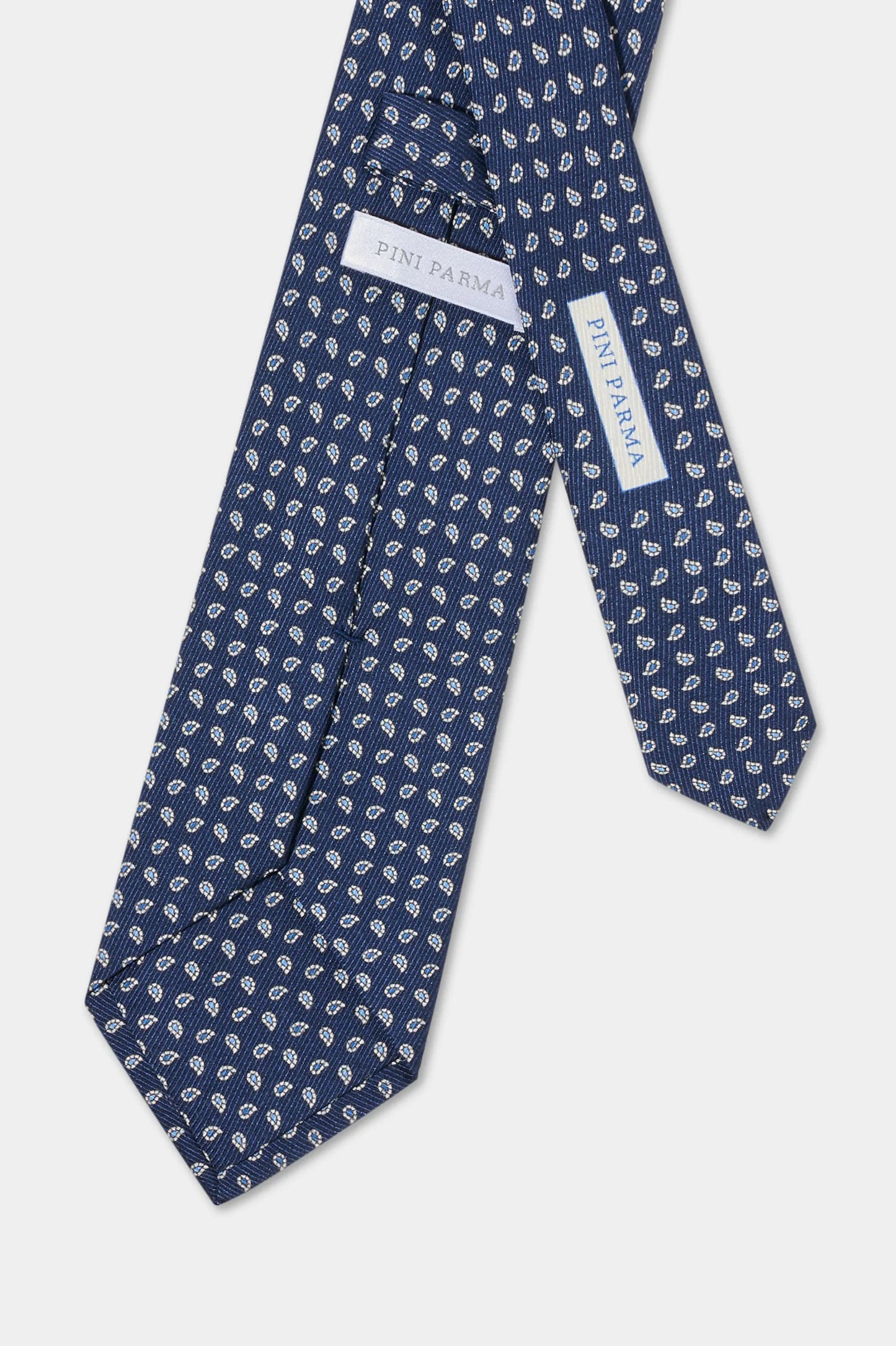 Blue paisley silk tie - Made in Italy