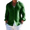 Camisa Masculina de Verão Versátil e Lisa – Estilo Casual/Praia, Manga Longa, Gola Clássica e Modelagem Slim Fit
