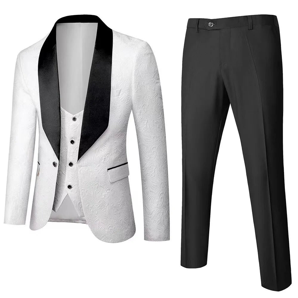 XS-4XL Men's Small Suit Three Piece Casual Wedding Banquet Bridesman and Groom Business Men's Suit