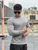 Suéter Masculino Listrado Versátil de Manga Longa e Gola Média (Slim Fit)