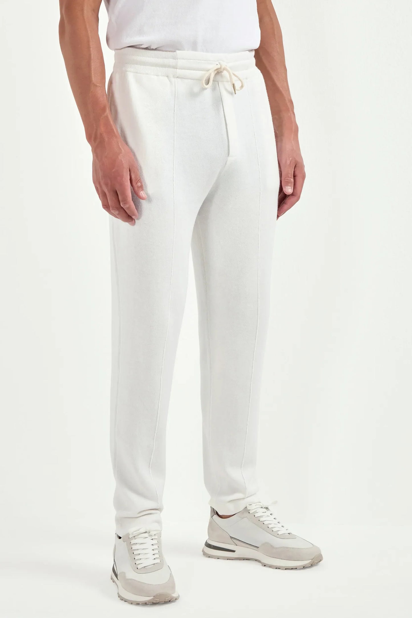 Off-white cashmere blend jogger pants - Made in Italy