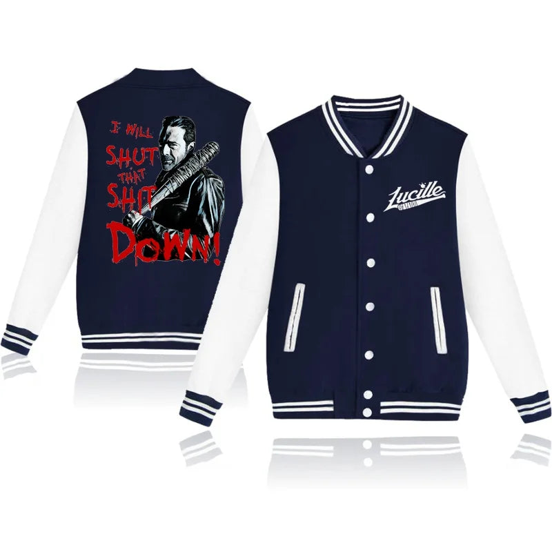 Negan-This Is Lucille The Walking Dead Uniforme de beisebol moletom roupas primavera e outono moletom com capuz masculino e feminino casual Ja