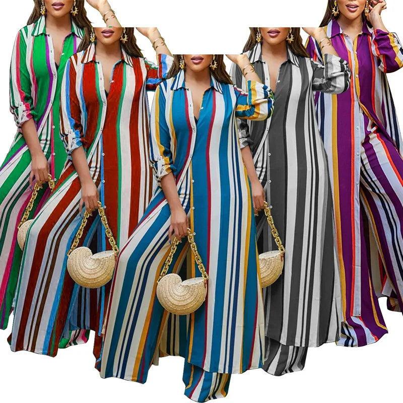 2023 outono primavera africano feminino manga longa com decote em v poliéster 2 peça superior calça longa conjuntos de correspondência XL-5XL roupas africanas femininas