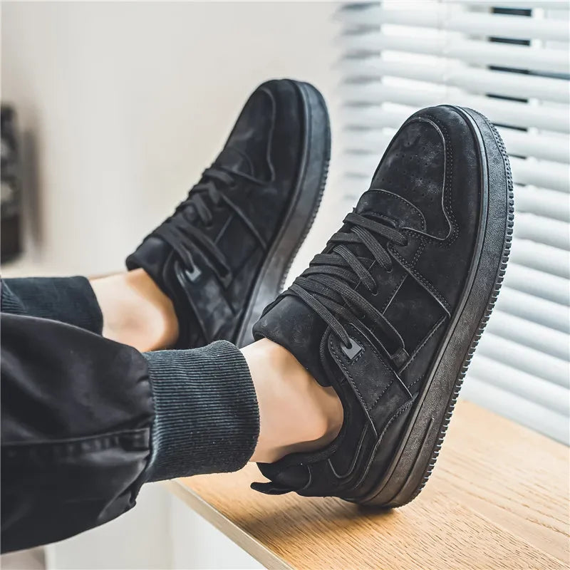 Tênis Casuais Masculinos de Luxo Premium Pretos Air Force Confortáveis e Respiráveis para Dirigir e Caminhar ao Ar Livre