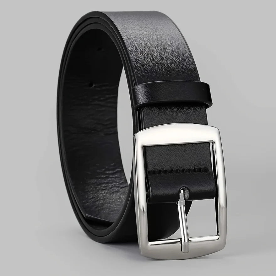 Novo cinto de luxo masculino em couro PU com fivela de metal, de alta qualidade, de marca famosa e com design exclusivo. Ideal para usar com calças jeans e tamanhos grandes.