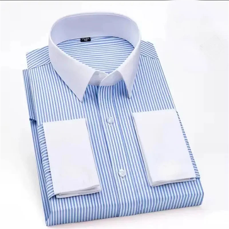 Camisa casual masculina de cor sólida listras xadrez macia e confortável nova camisa de lapela com botão