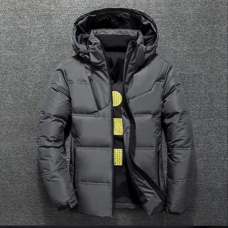 Jaqueta de Plumas Ultra-Leve com Capuz para Homens - Casaco Quente Masculino - Moda Masculina