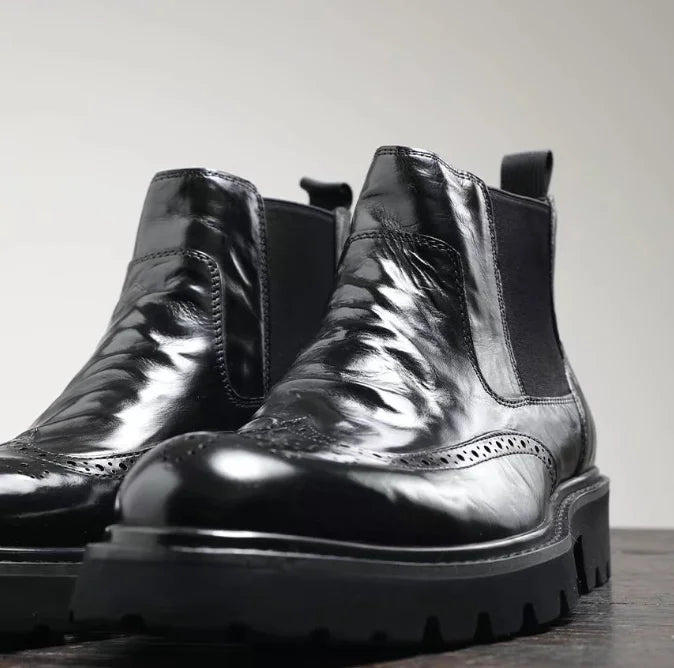 Botas Chelsea Masculinas, Botas de Tornozelo Clássicas de Inverno, Botas de Negócios Masculinas, Botas Curtas Casuais Masculinas