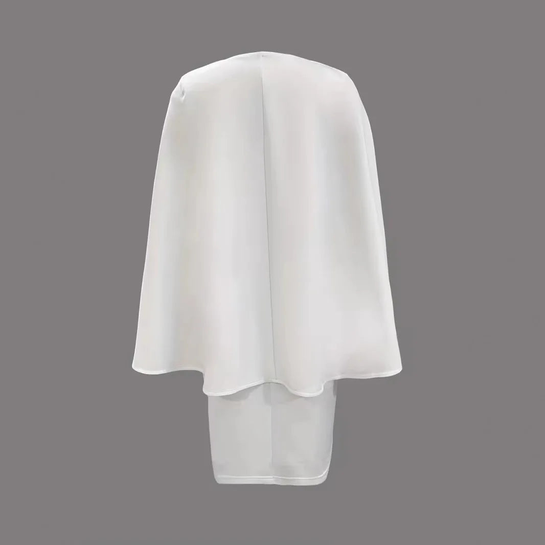 Saia Midi Elegante com Decote em V e Zíper Traseiro para Mulheres, Saia Estilosa com Aplicações de Pérolas, Estilo Elegante em Poliéster