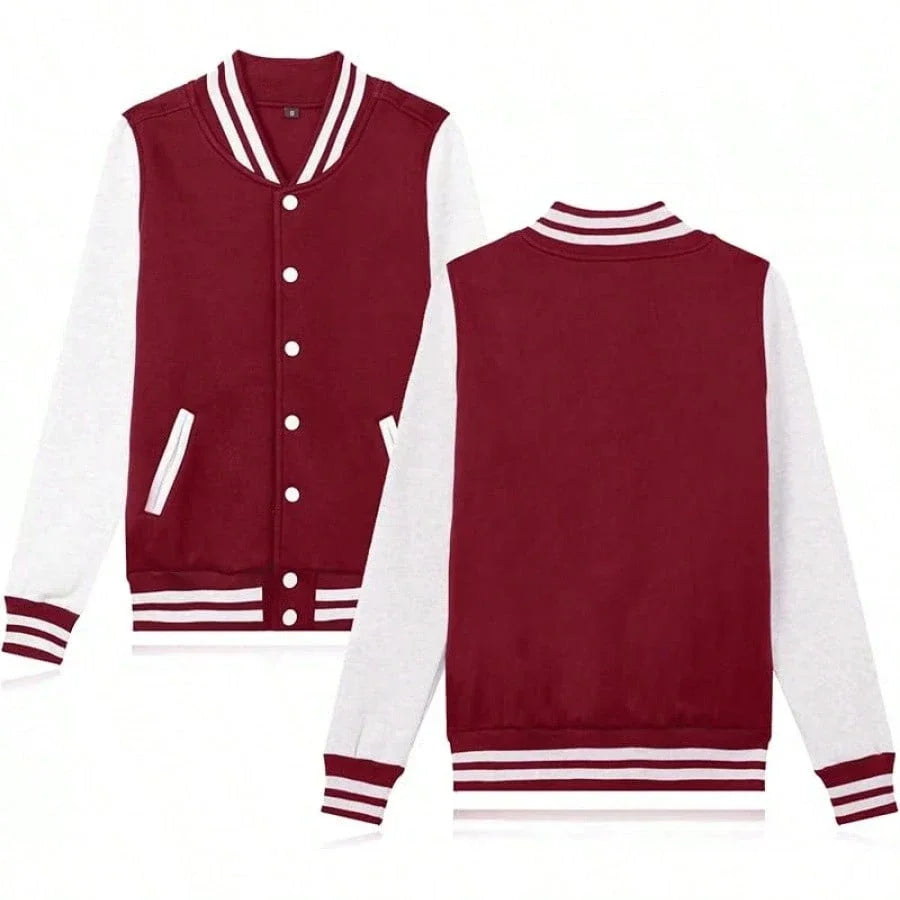 Jaqueta estilo universitário masculina casual primavera e outono moda botão estilo jaqueta de beisebol casaco versátil