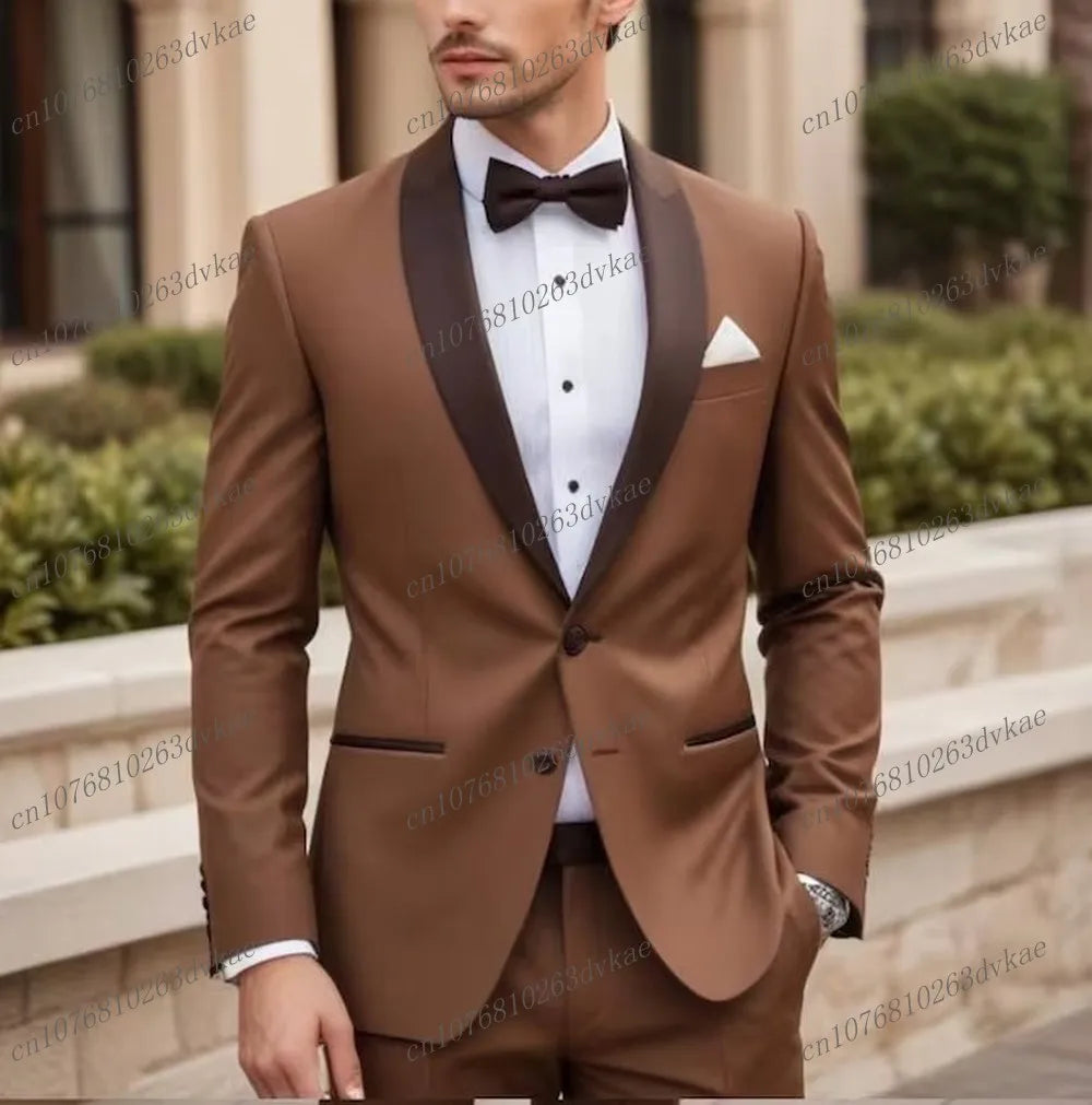 Novo Terno Masculino Branco e Preto para Casamento, Festa, Formatura, Noivo, Padrinho, Ocasiões Formais, Smoking Masculino, Conjunto de 2 Peças, Blazer e Calça