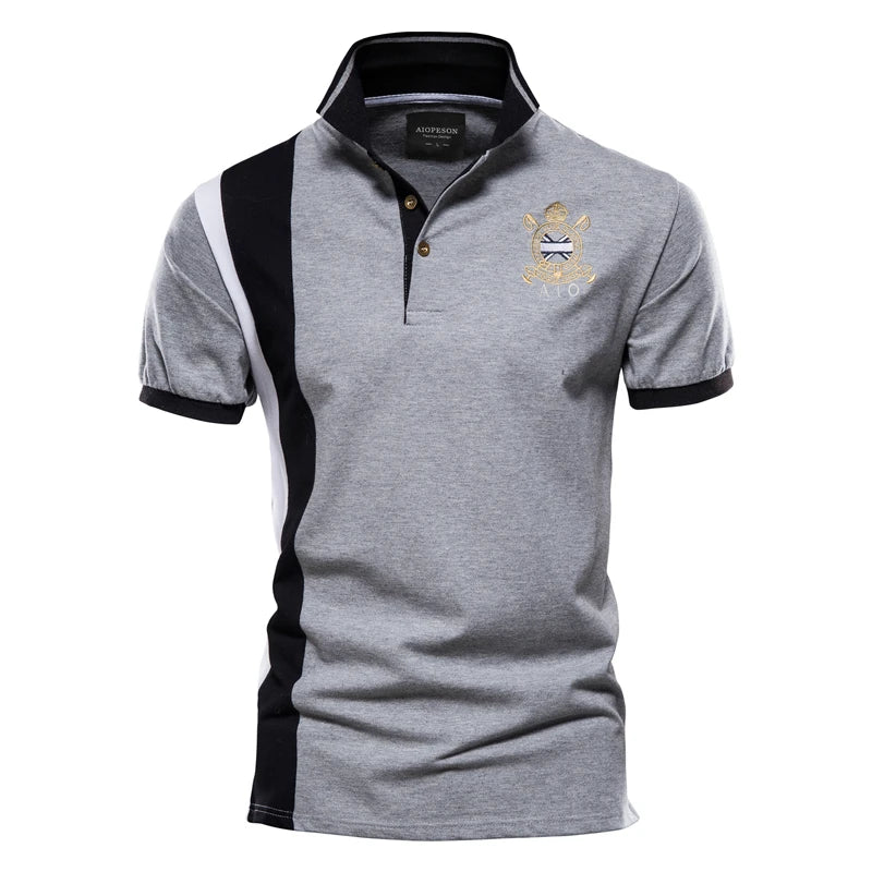 2025 New Men's Fashion Summer Stripe Printing Comfortable and Breathable Polo Shirt Outdoor Leisure Sportswear