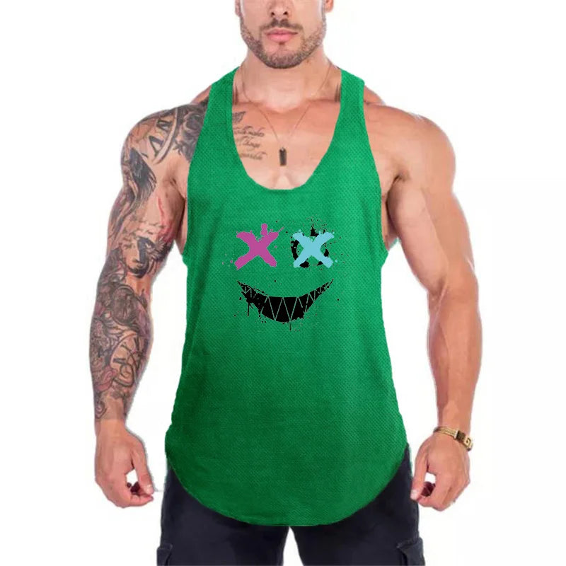2024 New Men's Sleeveless Vest T-Shirt Sports Style Running Mountain Climbing Exercise Vest Breathable and Refreshing Men's Vest