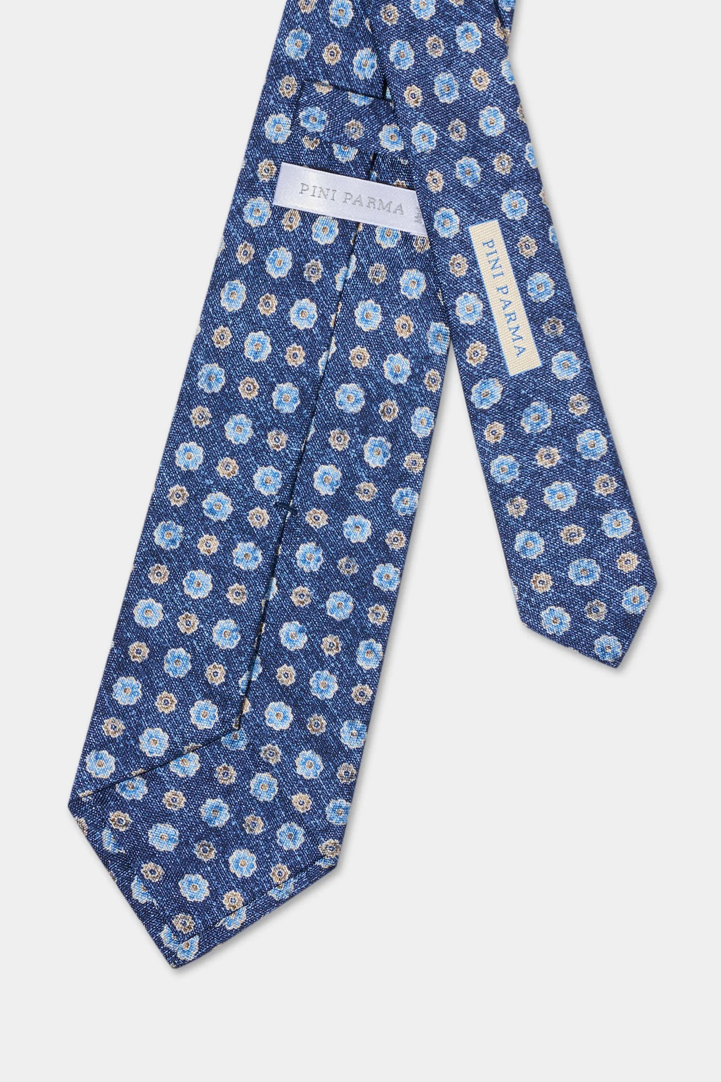 Blue fancy silk tie - Made in Italy