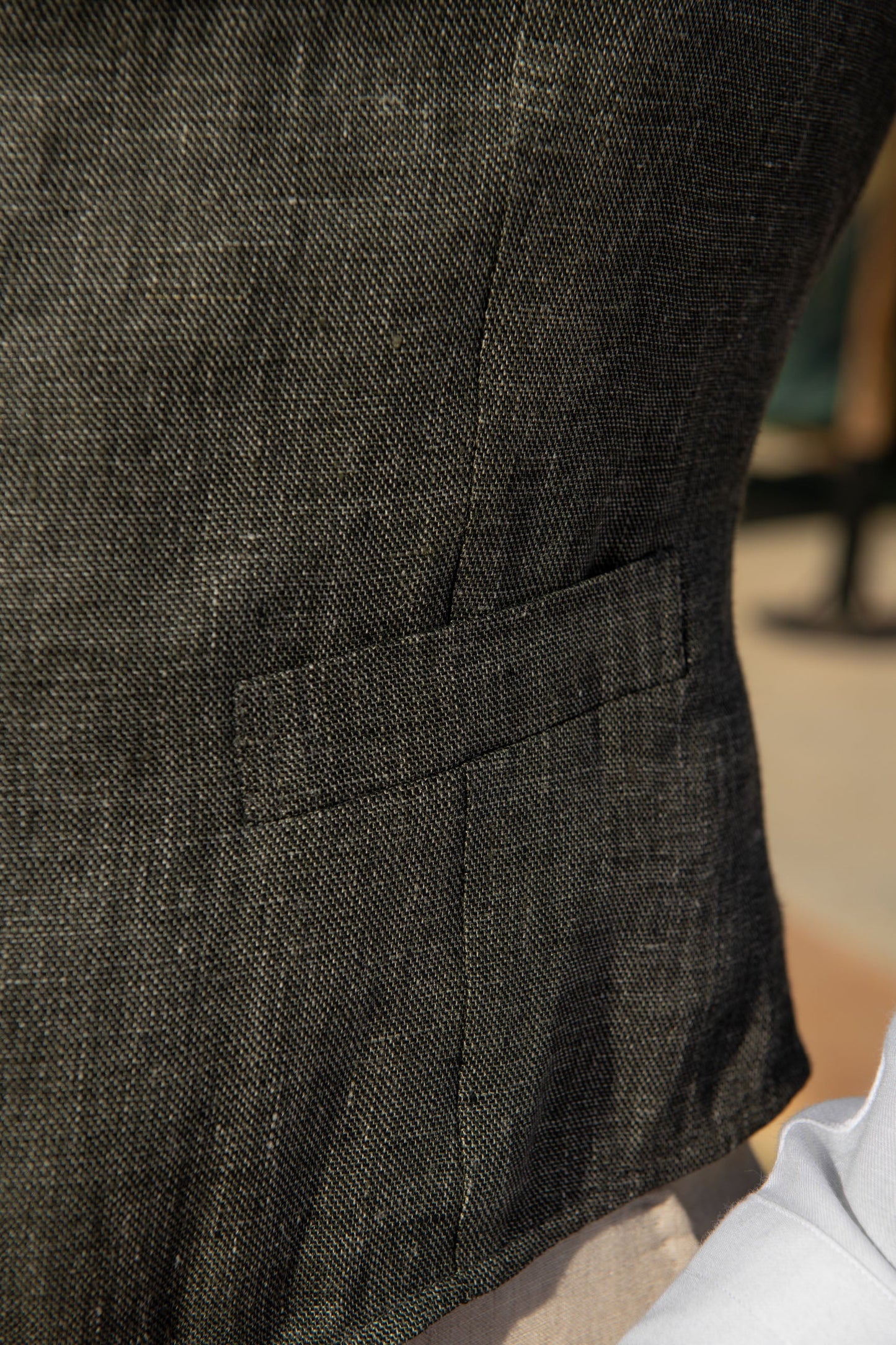 Green linen waistcoat - Made in Italy