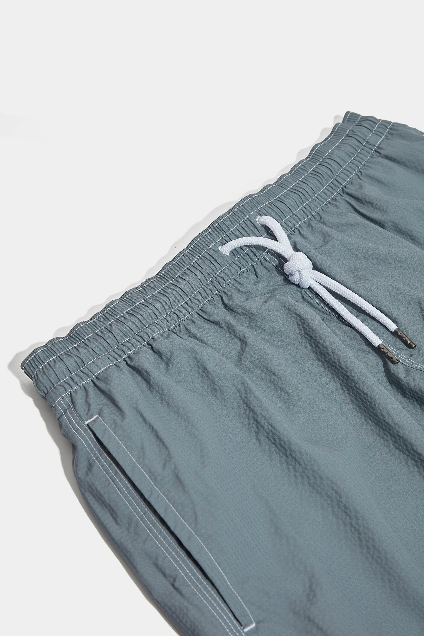 Green seersucker swimshorts - Made in Italy
