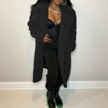 Women's Stylish Long Sleeve Lapel Trench Coat