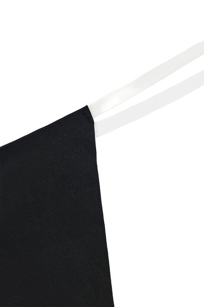 Seamless Knit Clear Strap Thong in Black