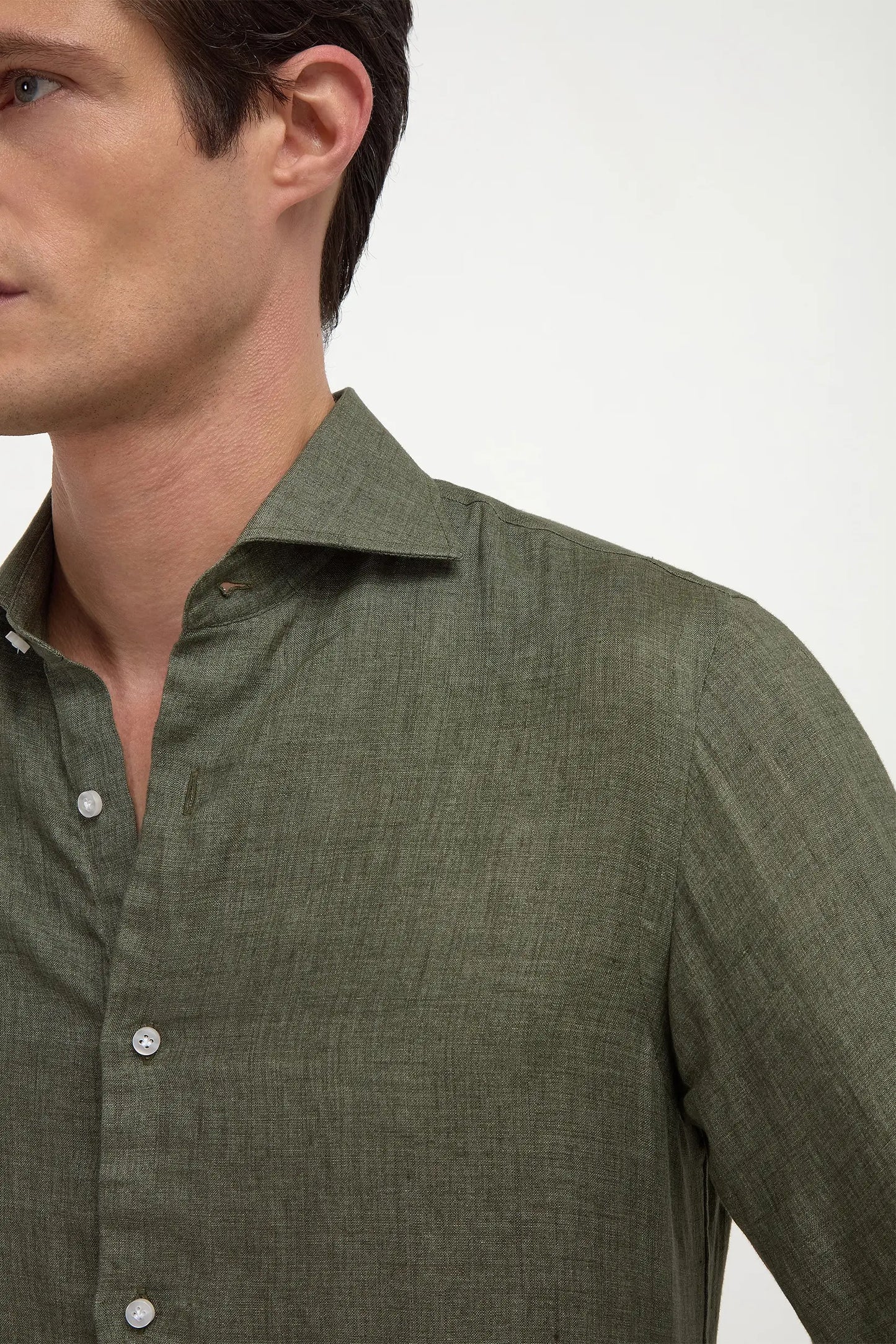 Green linen shirt - Made in Italy