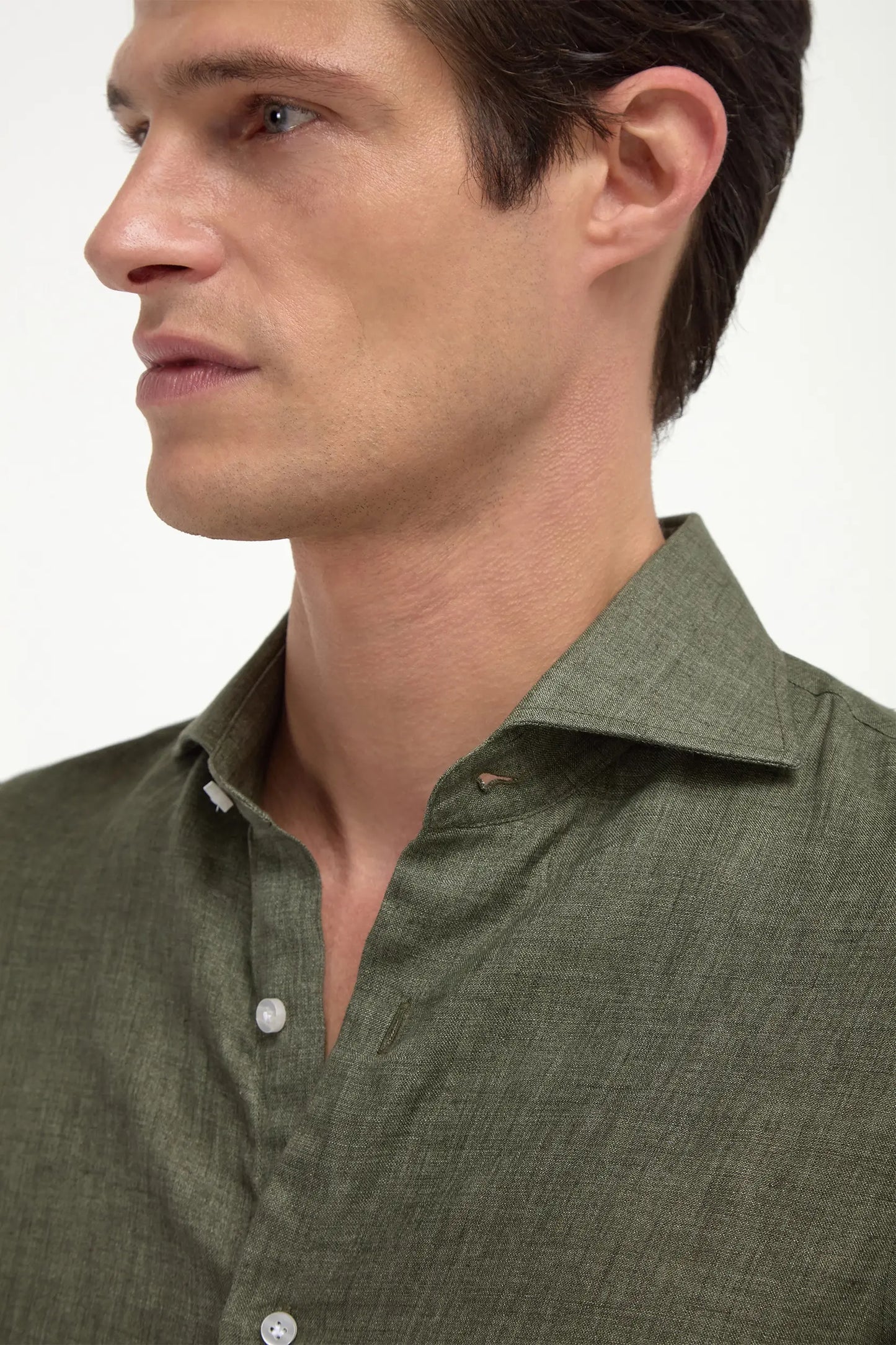 Green linen shirt - Made in Italy