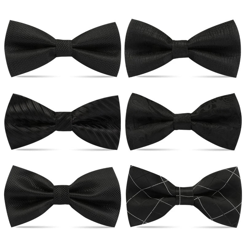 1 pçs gravatas borboleta para homens casamento gravata preta pescoço ajustável bowknot clássico borboleta cravat adulto gravata dupla presente de negócios
