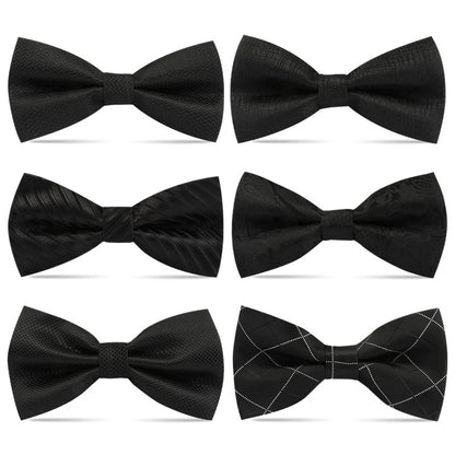 1 pçs gravatas borboleta para homens casamento gravata preta pescoço ajustável bowknot clássico borboleta cravat adulto gravata dupla presente de negócios