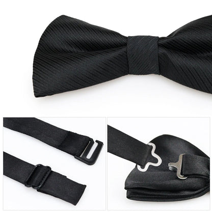 1 pçs gravatas borboleta para homens casamento gravata preta pescoço ajustável bowknot clássico borboleta cravat adulto gravata dupla presente de negócios