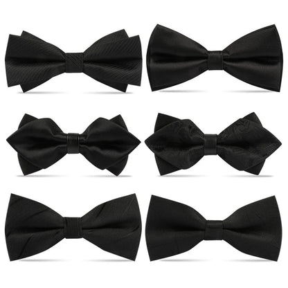 1 pçs gravatas borboleta para homens casamento gravata preta pescoço ajustável bowknot clássico borboleta cravat adulto gravata dupla presente de negócios