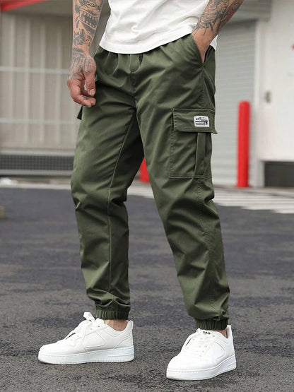 Calças de trabalho masculinas estilo americano, ideais para primavera e outono, estilo urbano moderno, simples e elegante, excelente qualidade e