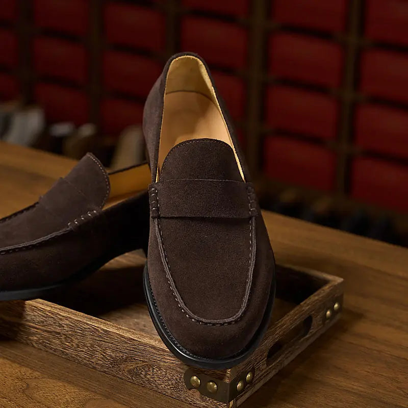 Mocassins masculinos de couro bovino genuíno de alta qualidade, elegantes, estilo náutico, pretos, clássicos, retrô, para escritório.