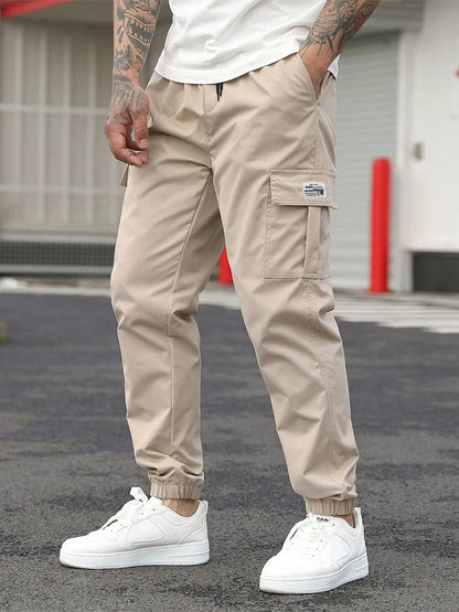 Calças de trabalho masculinas estilo americano, ideais para primavera e outono, estilo urbano moderno, simples e elegante, excelente qualidade e