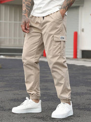 Calças de trabalho masculinas estilo americano, ideais para primavera e outono, estilo urbano moderno, simples e elegante, excelente qualidade e