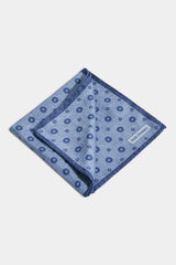 Avio blue fancy pocket square - Made in Italy