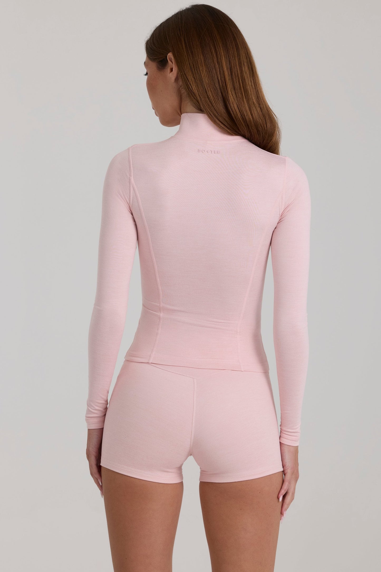Soft Active Zip-Up Jacket in Blush Marl