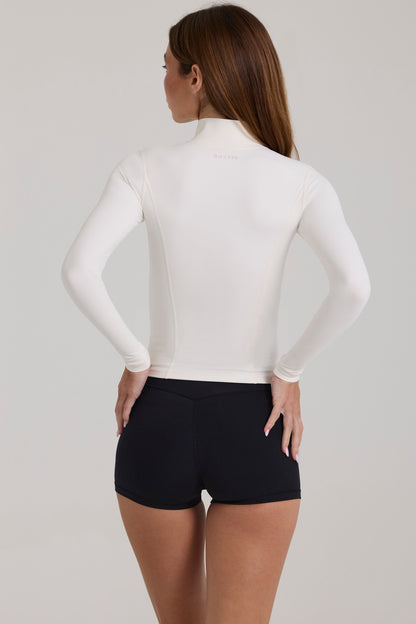 Soft Active Zip-Up Jacket in Ivory