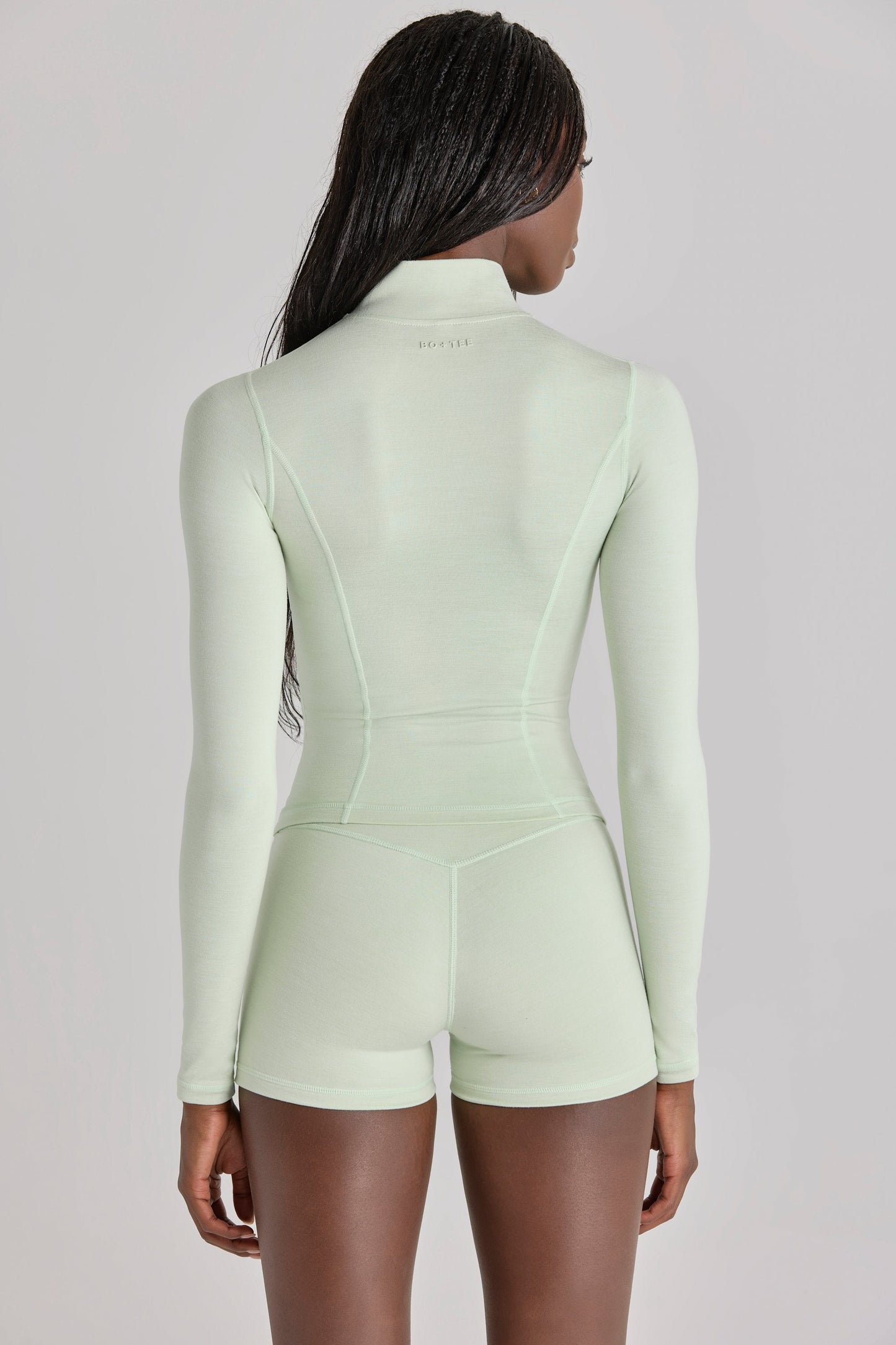 Soft Active Zip-Up Jacket in Sage Marl