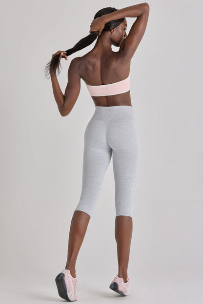 Soft Active Capri Leggings in Grey Marl