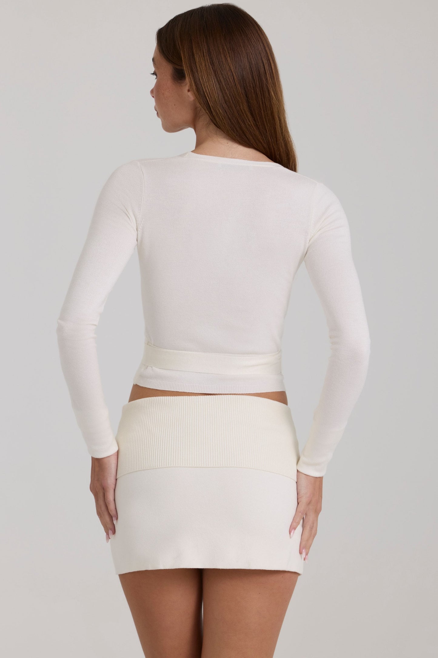 Soft Knit Wrap Top in Ivory