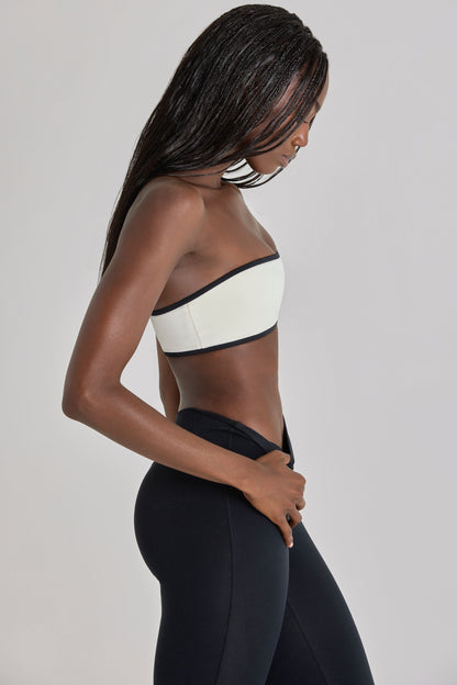 Soft Active Bandeau Sports Bra in Ivory