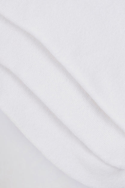 Ribbed Half-Crew 3-Pack Socks in White