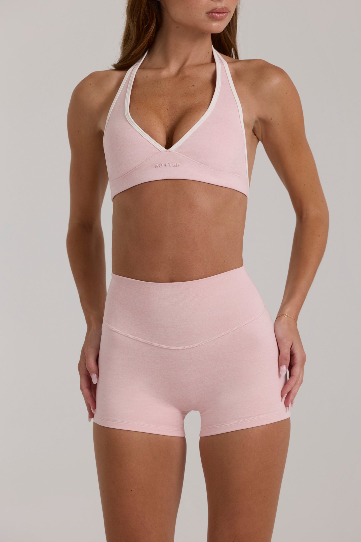 Soft Active Mini Shorts in Blush Marl