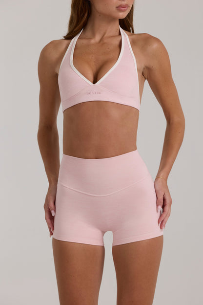 Soft Active Mini Shorts in Blush Marl
