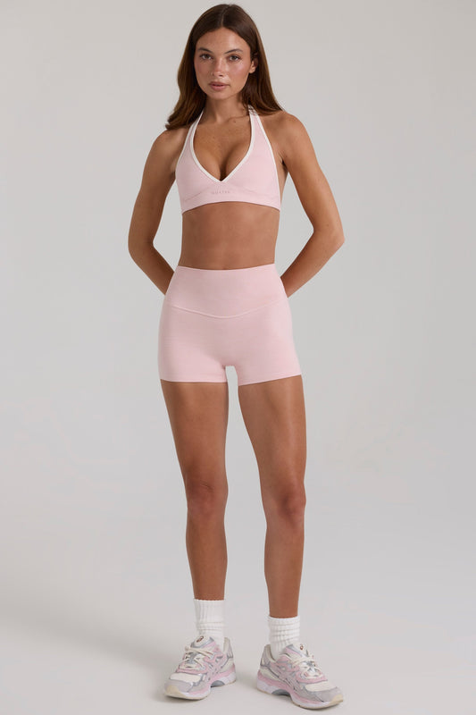 Soft Active Mini Shorts in Blush Marl