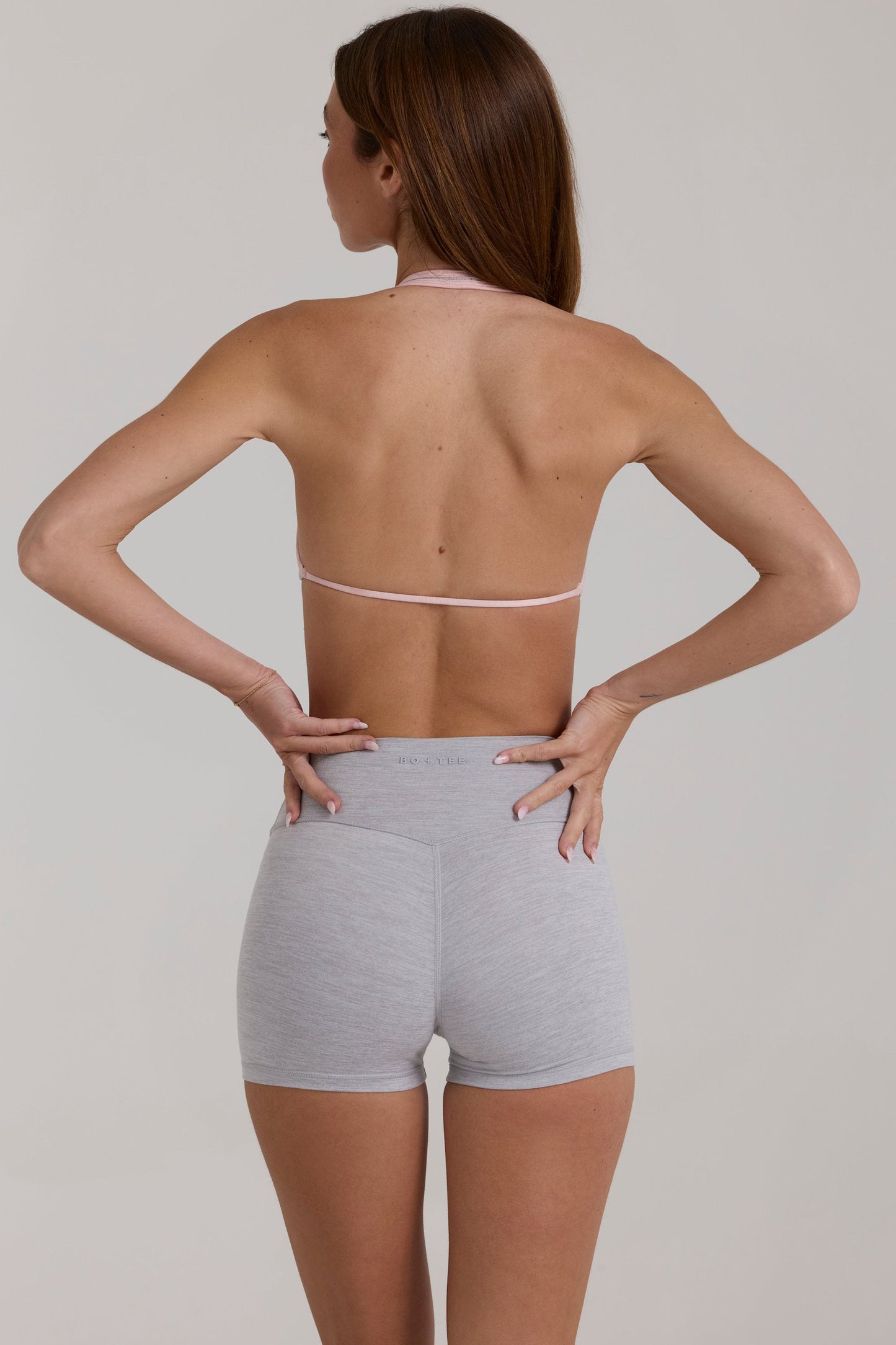 Soft Active Mini Shorts in Grey Marl