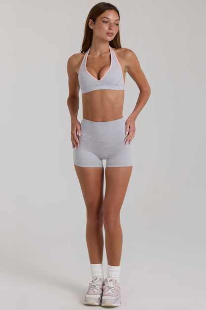 Soft Active Mini Shorts in Grey Marl