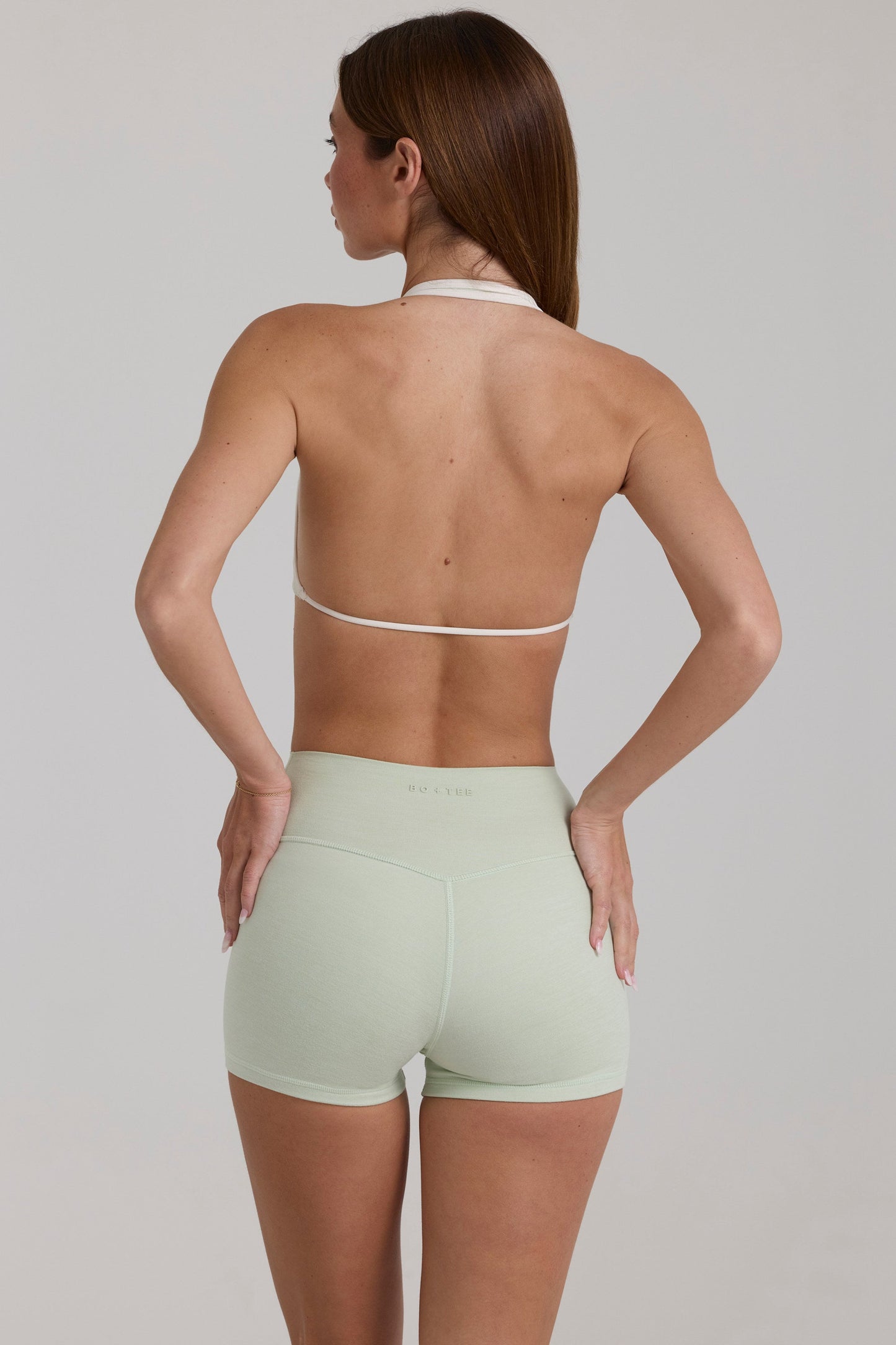 Soft Active Mini Shorts in Sage Marl