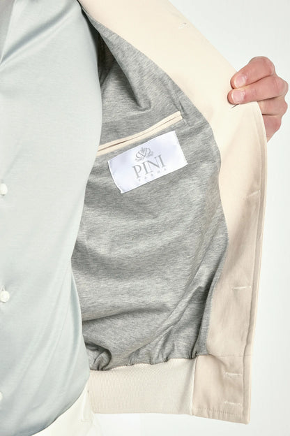 Beige cotton bomber - Made in Italy